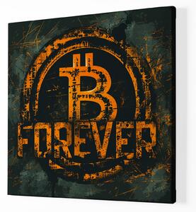 Obraz na plátně - Bitcoin B Forever FeelHappy.cz Velikost obrazu: 40 x 40 cm