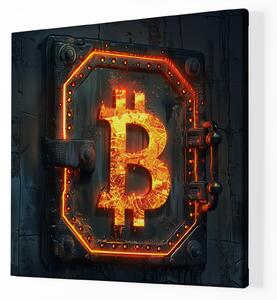 Obraz na plátně - Bitcoin Starý trezor FeelHappy.cz Velikost obrazu: 40 x 40 cm