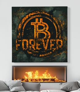 Obraz na plátně - Bitcoin B Forever FeelHappy.cz Velikost obrazu: 40 x 40 cm