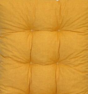 Ratanový taburet medový - polstr žlutý melír