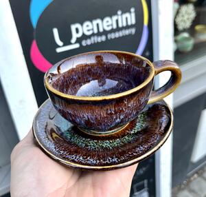 Penerini coffee SET - Keramický šálek s podšálkem Mramor 150 ml