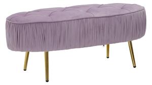 Sametová lavice Mauro Ferretti Oltas 102x40,5x42 cm, růžová/zlatá