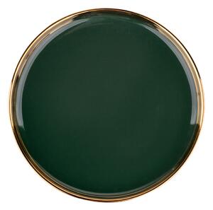Porcelenový talíř se zlatým okrajem, 20 cm, Aurora Gold Barva: Růžová