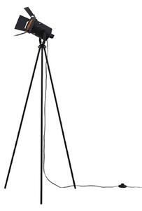 Stojací Lampa Lindby, Devon, Černá, Obývací pokoj, Kov, Moderní