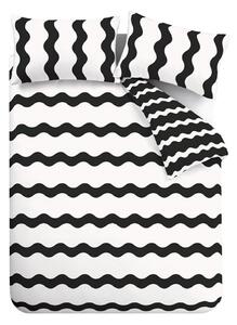 Černobílé povlečení na jednolůžko 135x200 cm Waves – Sassy B
