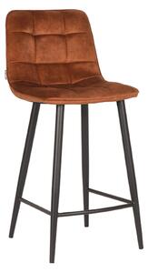 Okrová sametová barová židle LABEL51 Tajla