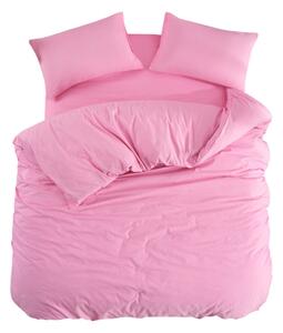 Růžové povlečení na dvoulůžko/prodloužené s prostěradlem/4dílné 200x220 cm Classic – Mila Home