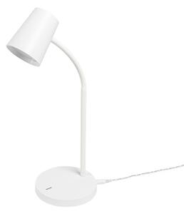 Stolní lampa Lindby, Ailina, stmívatelné, Bílá, Pracovna, Plast, Moderní