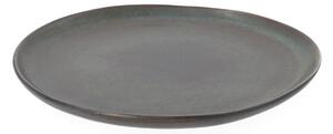 Homla Kameninový talíř 27 cm, hnědá, béžová, Solia Barva: Béžová