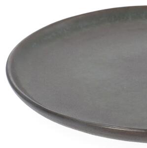 Homla Kameninový talíř 27 cm, hnědá, béžová, Solia Barva: Hnědá