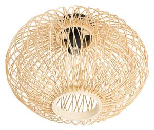Stropní Lampa Lindby, Solvira, stmívatelné, Dřevo, Obývací pokoj, Bambus, Boho