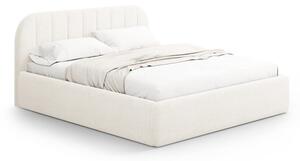 Slonovinová čalouněná dvoulůžková postel s úložným prostorem s roštem 160x200 cm Juno – Windsor & Co Sofas