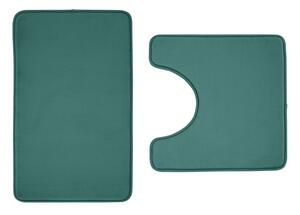 Zelené WC koupelnové předložky v sadě 2 ks z paměťové pěny 50x80 cm Anti-Bacterial – Catherine Lansfield