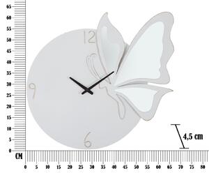 Bílé nástěnné hodiny Mauro Ferretti Butterfly, 66x4,5x64 cm