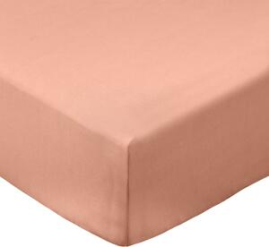 Napínací prostěradlo z bavlněného perkálu v terakotové barvě 90x190 cm Cotton Percale – Bianca