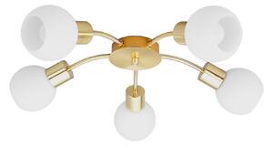 Stropní Lampa Lindby, ELAINA, stmívatelné, Zlatá / mosazná, Obývací pokoj, Kov, Moderní
