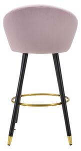 Sametová barová stolička Mauro Ferretti Vilnius, 55x56x104 cm, růžová/černá