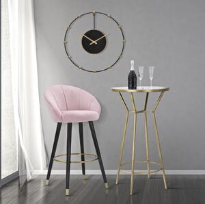 Sametová barová stolička Mauro Ferretti Vilnius, 55x56x104 cm, růžová/černá