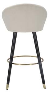 Sametová barová stolička Mauro Ferretti Vilnius, 55x56x104 cm, krémová/černá