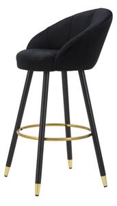 Černá sametová barová stolička Mauro Ferretti Vilnius, 55x56x104 cm