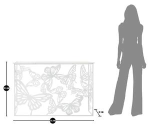 Bílý konzolový stolek Mauro Ferretti Butterfly, 121,5x41x81 cm