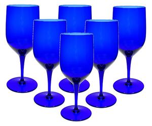 Modré sklenice na víno 300 ml, 6 ks