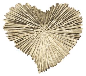 Zlatý kovový dekorativní tác Mauro Ferretti Heart 29x5x25 cm