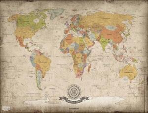 Starožitná mapa světa XXL