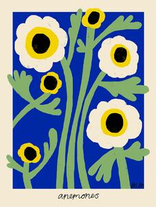The Poster Club Plakát Yellow Anemones by Madelen Möllard 30x40