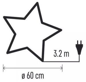 EMOS Vánoční papírová hvězda bílo-stříbrná závěsná 60cm DCAZ08
