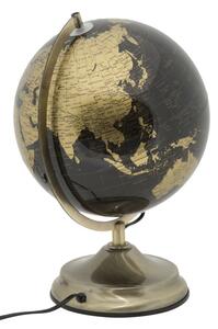 Podsvícený stolní dekorativní glóbus Mauro Ferretti Earth Big, 25x38 cm, černá/bronzová