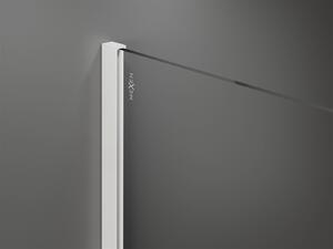 Mexen Kioto, zaoblená sprchová zástěna 110 x 200 cm, 8mm čiré sklo, bílý profil, 800-110-101-20-06