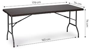 MODERNHOME Zahradní rozkládací stůl 180 cm ratan hnědý