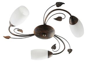Stropní Lampa Lindby, Stefania, stmívatelné, Hnědá / Rezavá, Obývací pokoj, Sklo, Starožitný