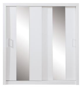 Drevko Bílá šatní skříň se zrcadlem Duca DC2