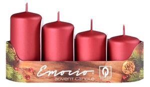 Emocio Adventní svíčky, červené matné exclusive 40 mm