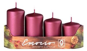 Emocio Adventní svíčky, malinové matné exclusive 40 mm