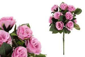 Kytice růží růžová umělá 15x45cm