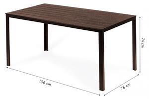 MODERNHOME Zahradní cateringový stůl 156x78 cm hnědý