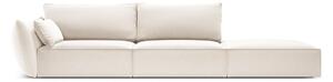 Béžová sametová pohovka levý roh 264 cm Vanda – Mazzini Sofas