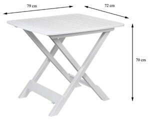 DekorStyle Rozkládací balkónový stůl PROGARDEN 79 cm bílý