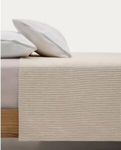 Béžový prošívaný přehoz z žakáru 240x260 cm Vindi – Kave Home