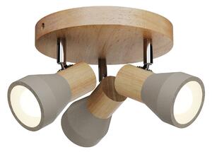 Stropní Lampa Lindby, Filiz, stmívatelné, Šedá, Ložnice, Beton, Skandinávský