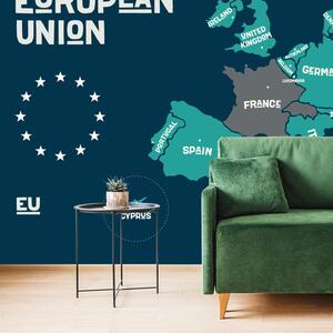 Tapeta naučná mapa s názvy zemí EU