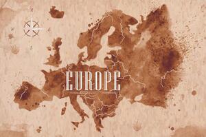 Tapeta retro mapa Evropy