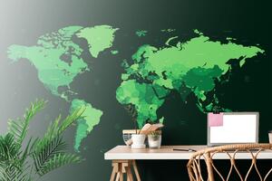 Tapeta detailní mapa světa v zelené barvě