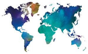 Tapeta barevná mapa světa v akvarelovém provedení