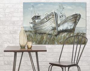 Ručně malovaný obraz Mauro Ferretti Boats Rest, 120x3,7x80 cm