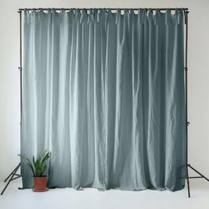 Šedomodrý lněný závěs 140x300 cm Blue Fog – Linen Tales