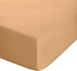Žluté/oranžové napínací perkálové prostěradlo 90x190 cm Easy Iron Percale – Catherine Lansfield